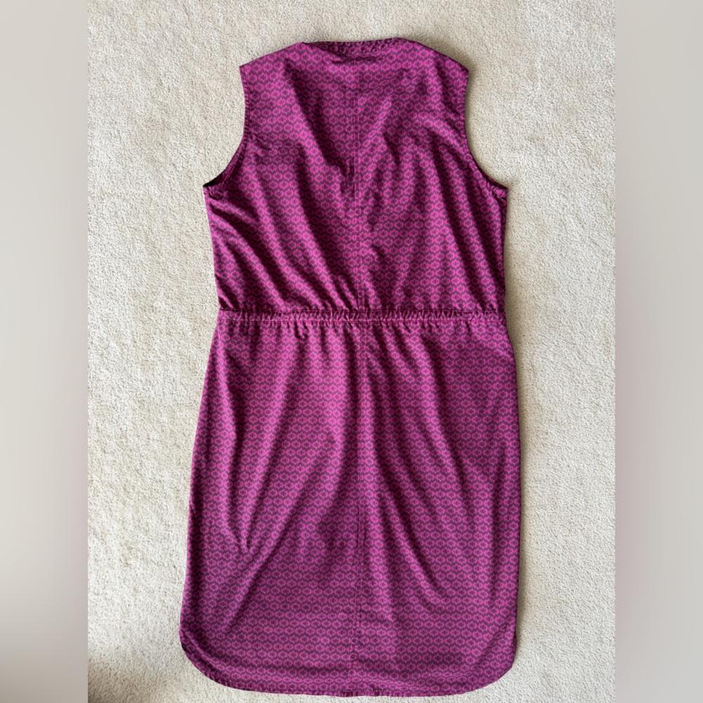 Eddie Bauer Magenta and Black Patterned Sleeveless Dress - Picture 2 of 7